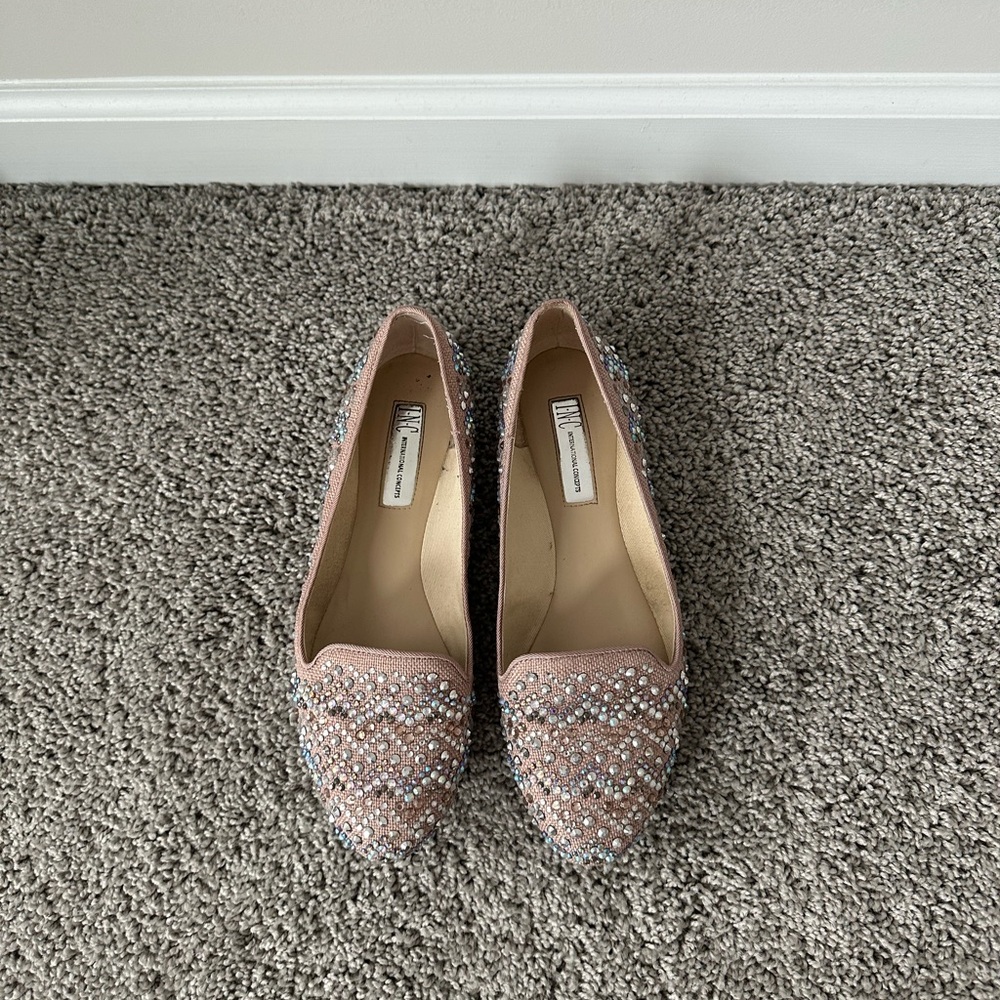 INC Ballet Pink Sparkly Flats Loafers